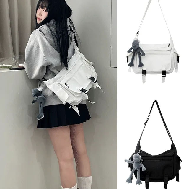 [초특가/당일출고💕]데일리 코튼 포켓 키링 메신저백 크로스백