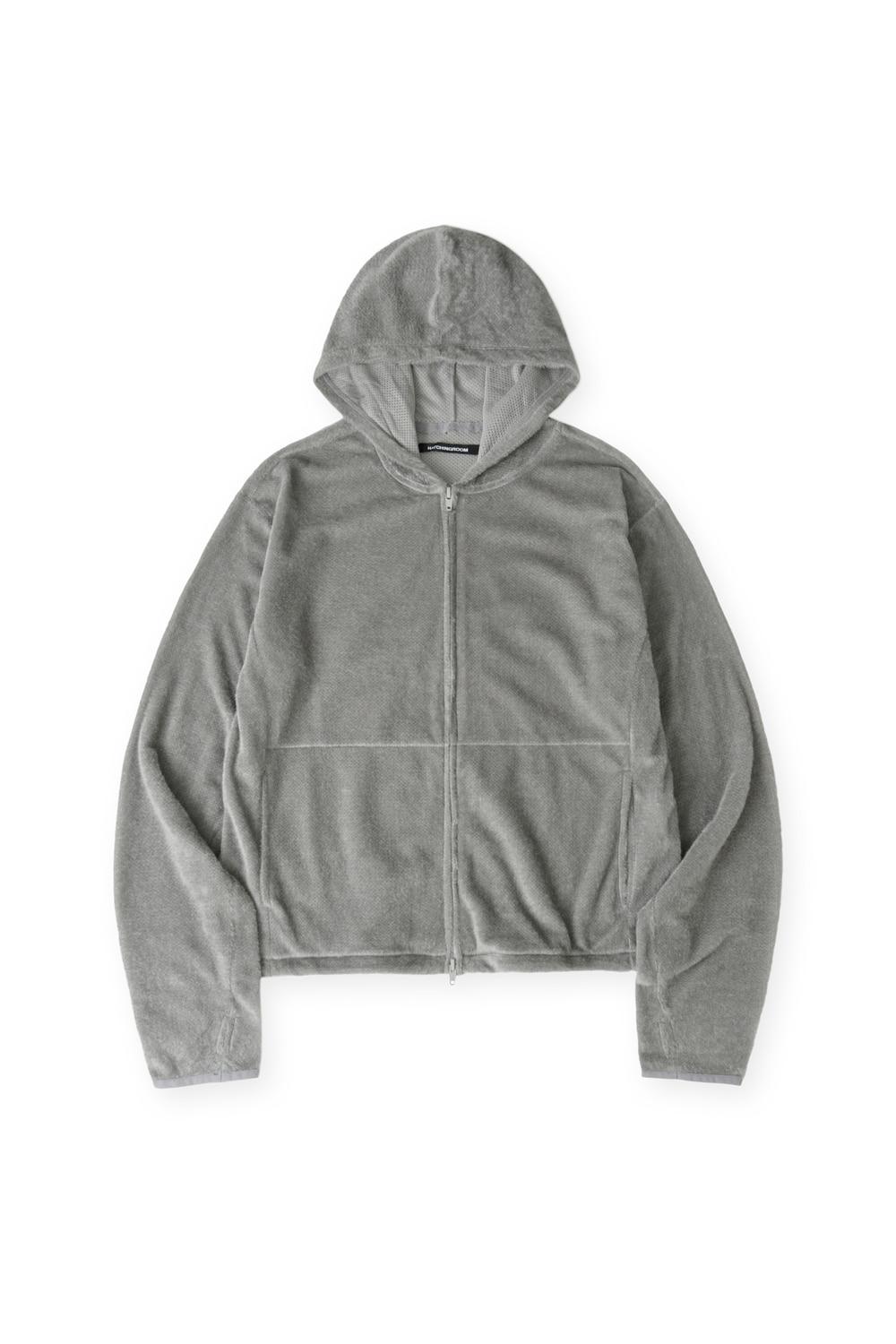 Fuzzy Mesh Hoodie Light Grey