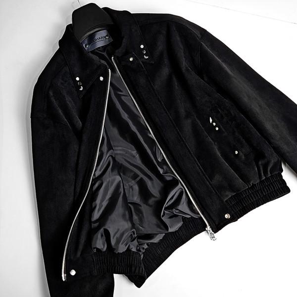 Veil halfmoon western suede jacket (black)