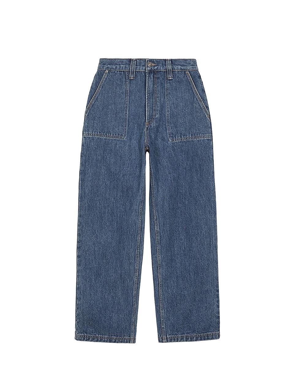 [F] STITCH RELAXED WIDE JEANS_blue