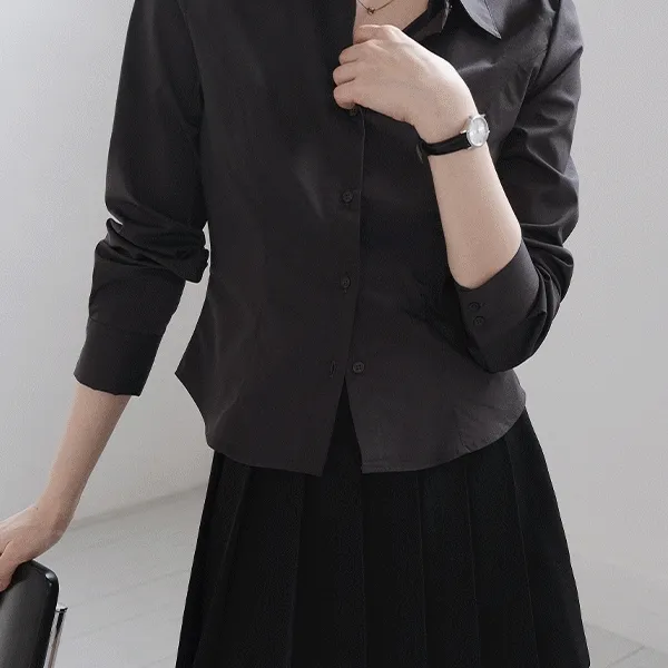 [슬림핏극찬셔츠🤍] 유어니즈 라인셔츠 (슬림크롭핏/스탠다드핏) - 3 color (자체제작/슬로우앤드/긴팔셔츠/반팔셔츠/스판)