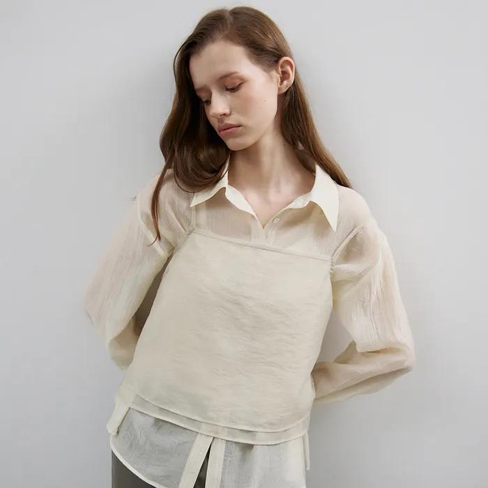 Sheer Layered Bustier(Cream)