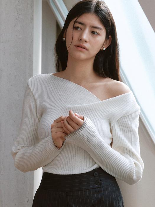 comos 1325 ribbed trimming knit (ivory)