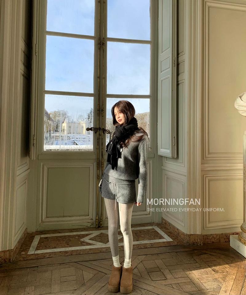 울 후드 니트탑 숏팬츠 투피스 (개별선택)