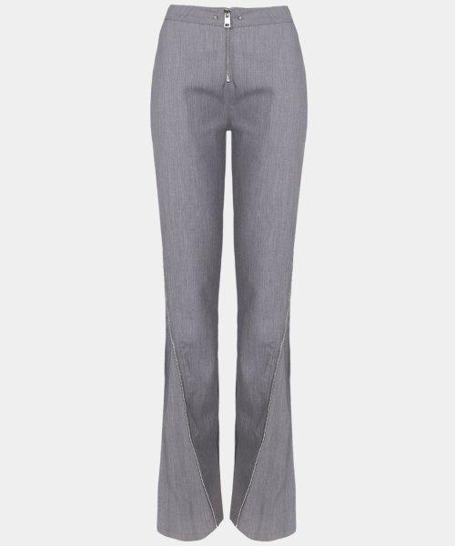 스파이럴 풀 집 트라우져 슬림핏 - 그레이