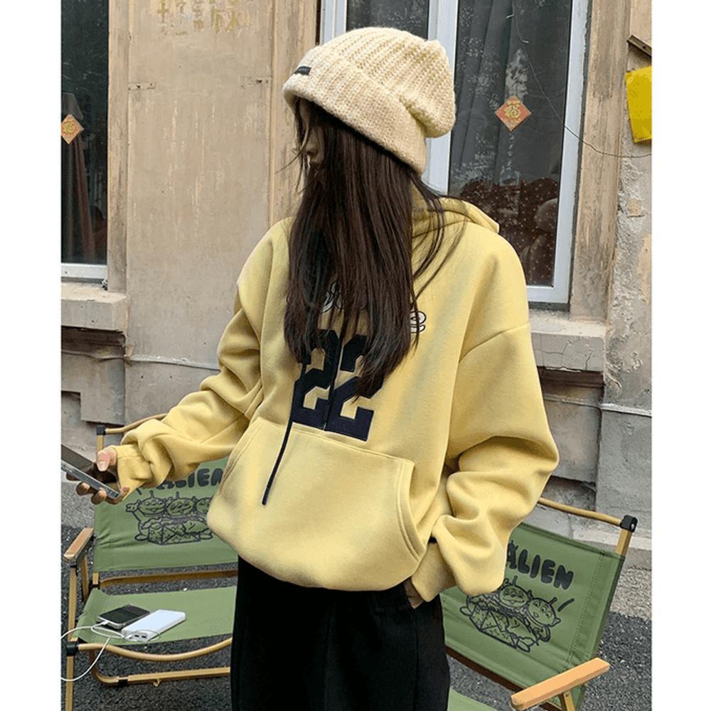 루즈핏후드티 노랑후드티셔츠 가을후드탑