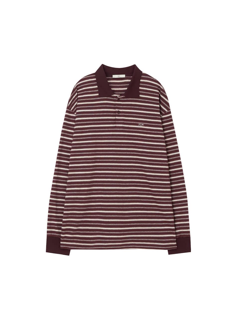 Striped Polo Shirt Burgundy