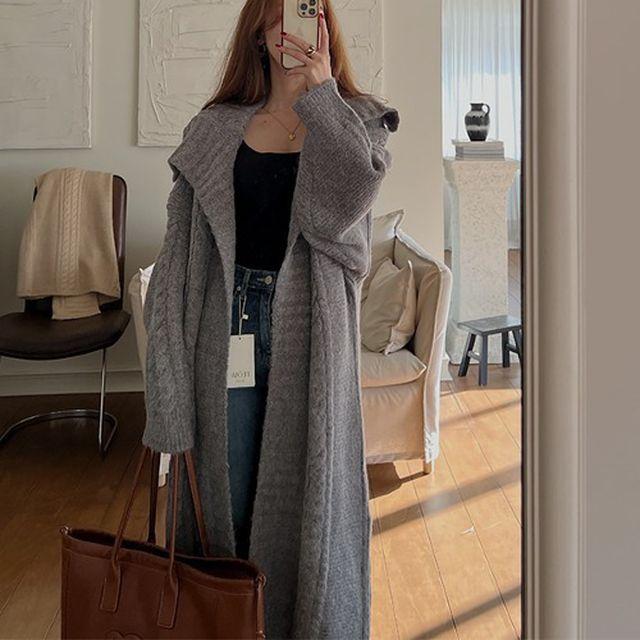 [고퀄ෆ도톰보들](2color)유니크한 감성 여리데일리룩 니트 리버스 롱가디건