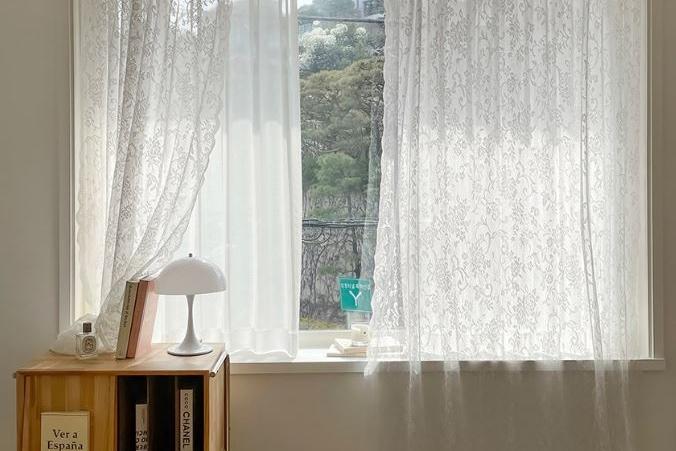 로코코 감성 레이스커튼 2장 2size 가리개커튼 망사커튼