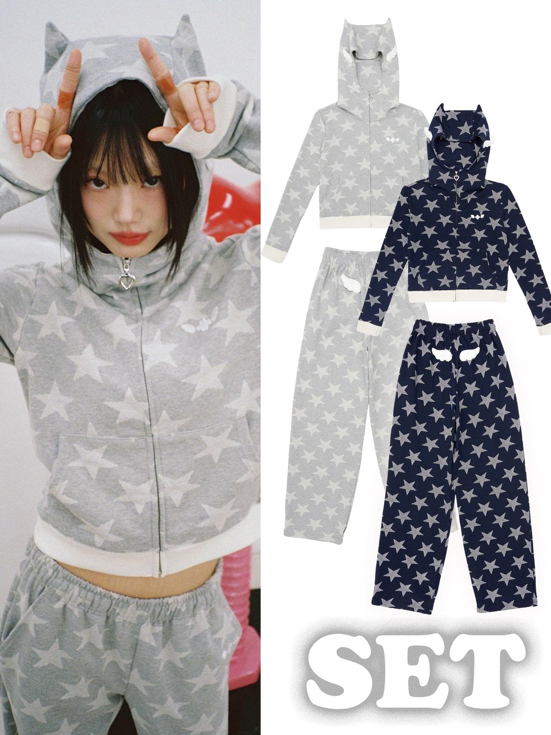 ★세트할인★ Angel of Star Hoodie & Pants - GREY, NAVY