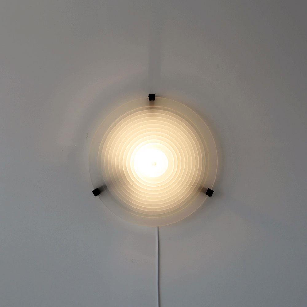 1990s IKEA Black glass ceiling and wall lamp
