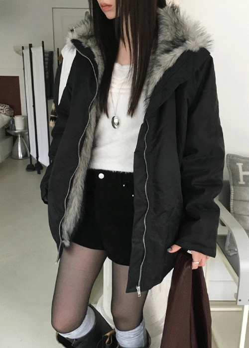 [MD추천] 앤티크 오버핏 야상 퍼 패딩 (1 color)