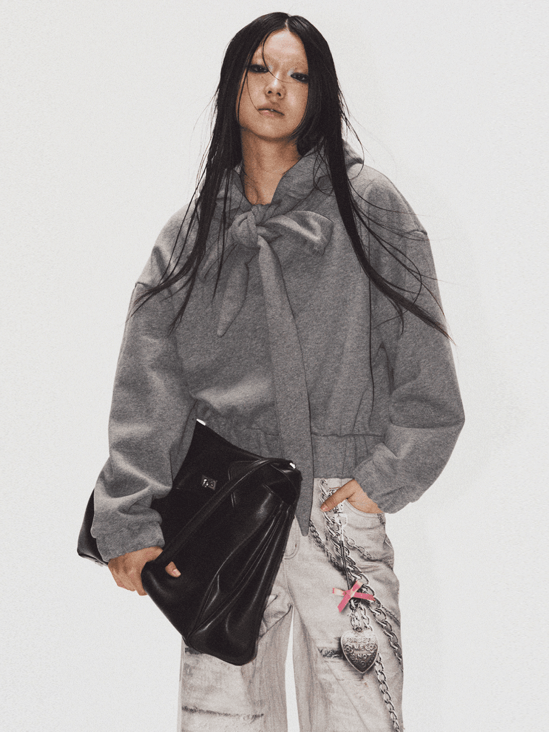 (OFF-LINE) Ribbon tie hoodie