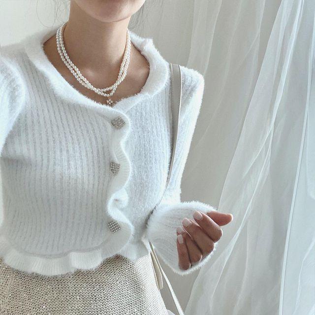 반짝 큐빅가디건 앙고라가디건 프릴가디건 골지가디건 4col_무드글램