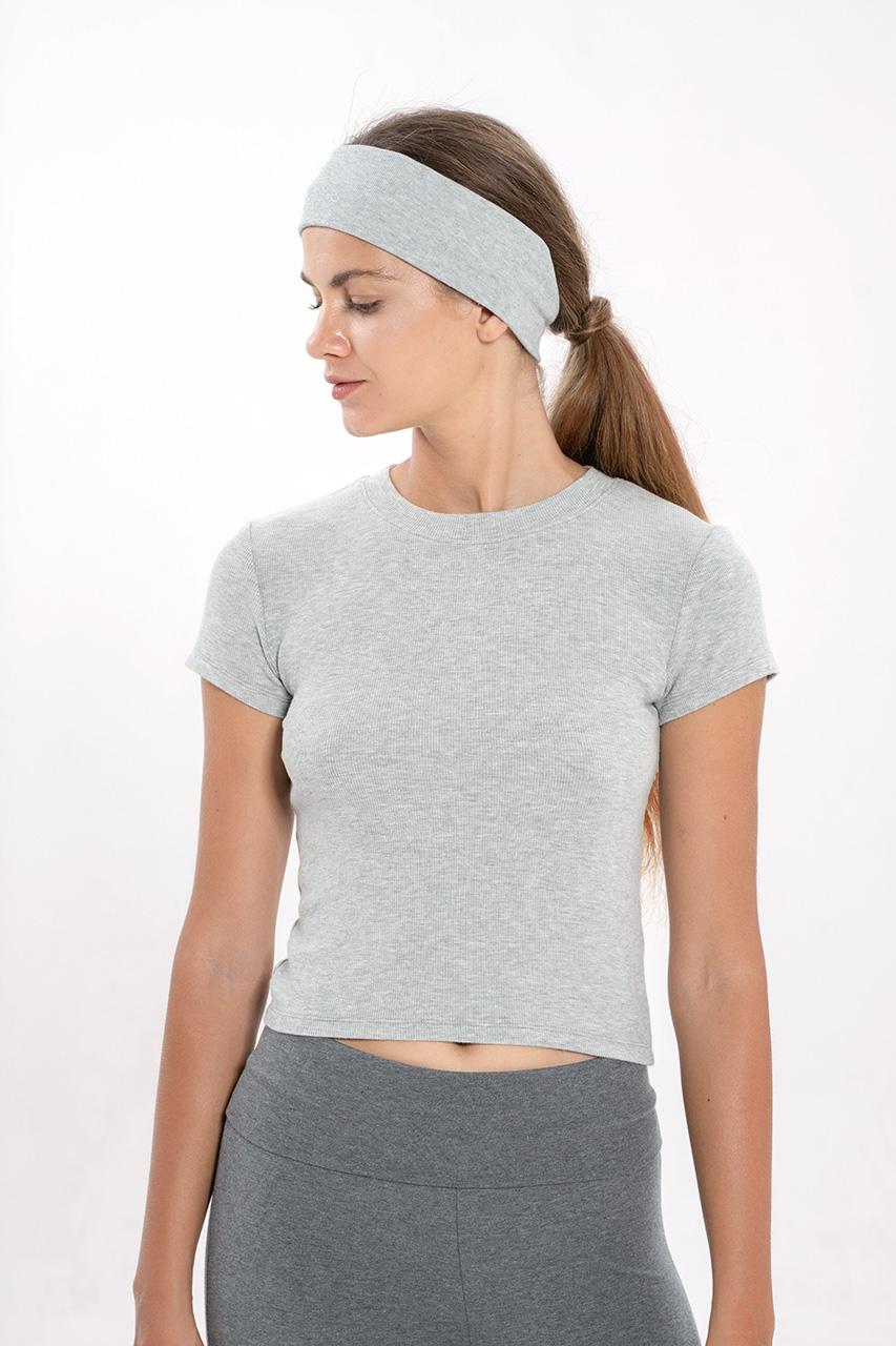 Cloud Crop Short Sleeve Tee_Dark Gray