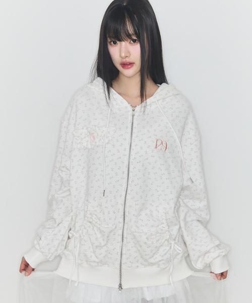 퓨어 프릴 후드 집업 플라워