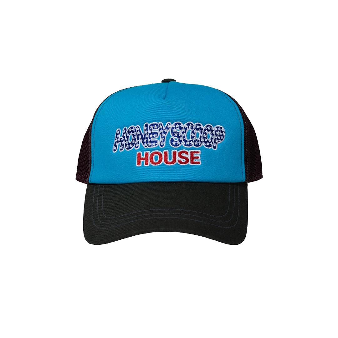 FLAG LOGO TRUCKER CAP BLUE