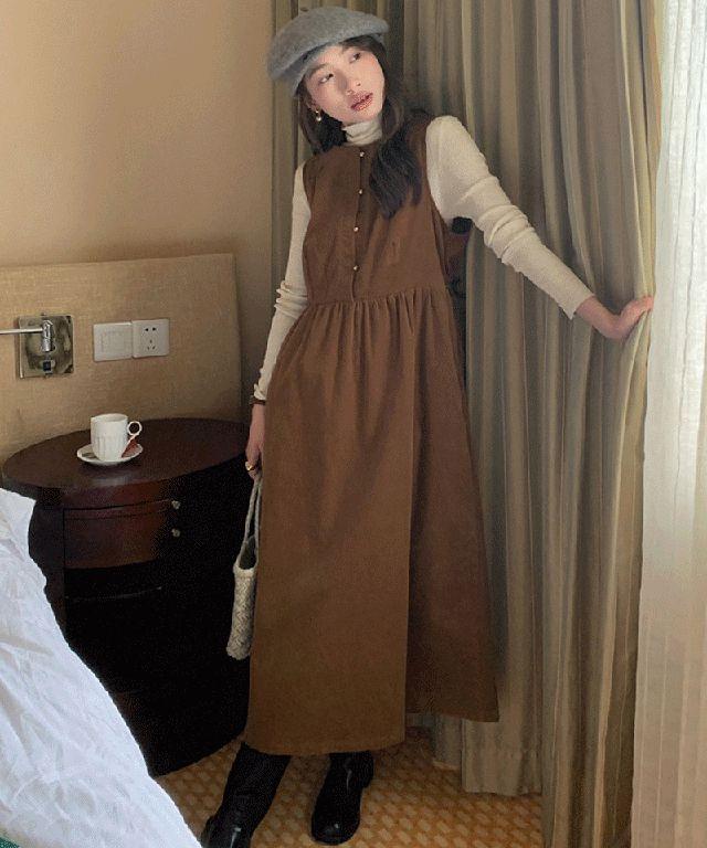 [당일배송] 마틸다 코듀로이 롱 원피스