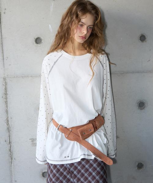 Star Sleeve Pocket Tee White