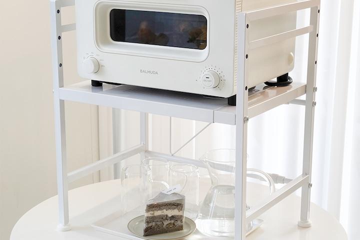 [단독특가] 너비&4단 높이조절 전자레인지선반 2color(후크6개 증정)