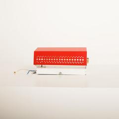 red swivel shade pattern Lamp 1950s