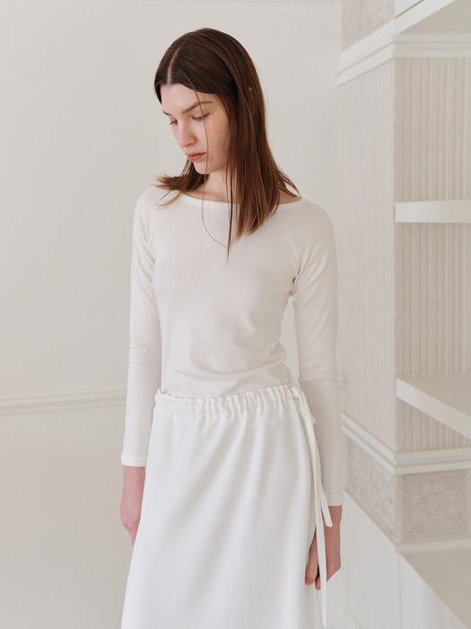 Base boat-neck t-shirt (Ivory)