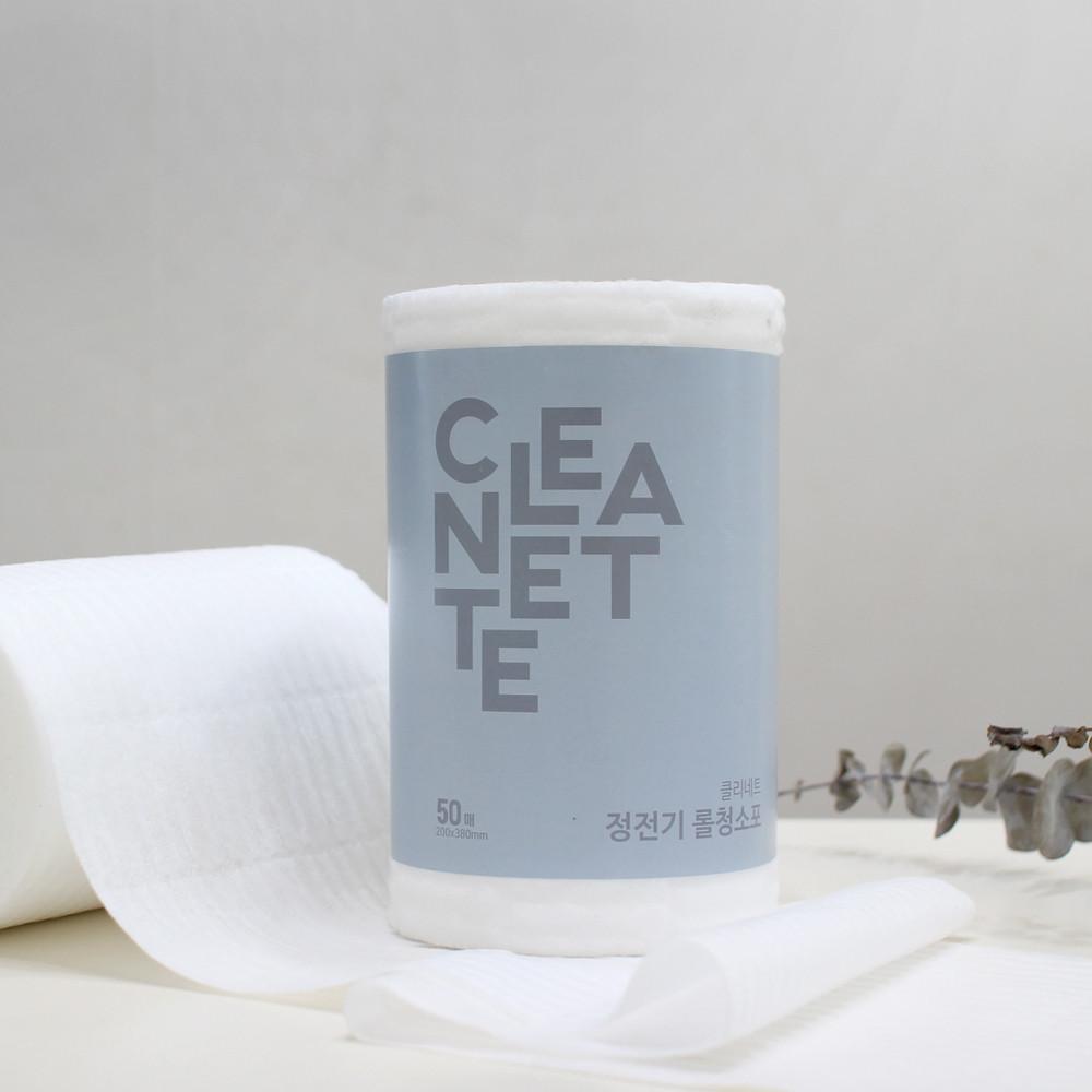 [따꼬] 클리네트 정전기 청소포 대형 50매 롤청소포 미세먼지 청소