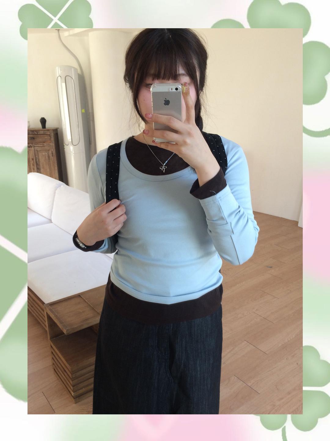 에이블 시스루 레이어드 긴팔티 (11 color)