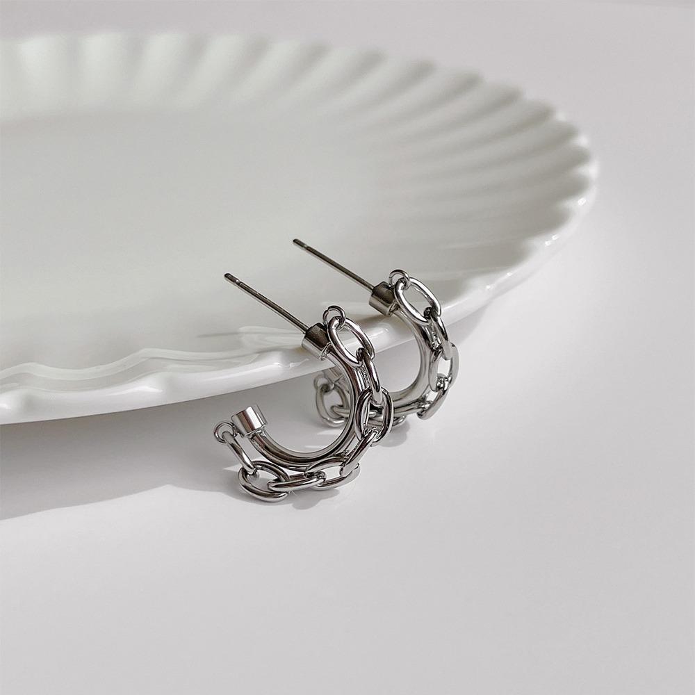 ღ역대급 주문폭주ღ Chain up 써지컬스틸 체인링귀걸이 (퀄리티b)