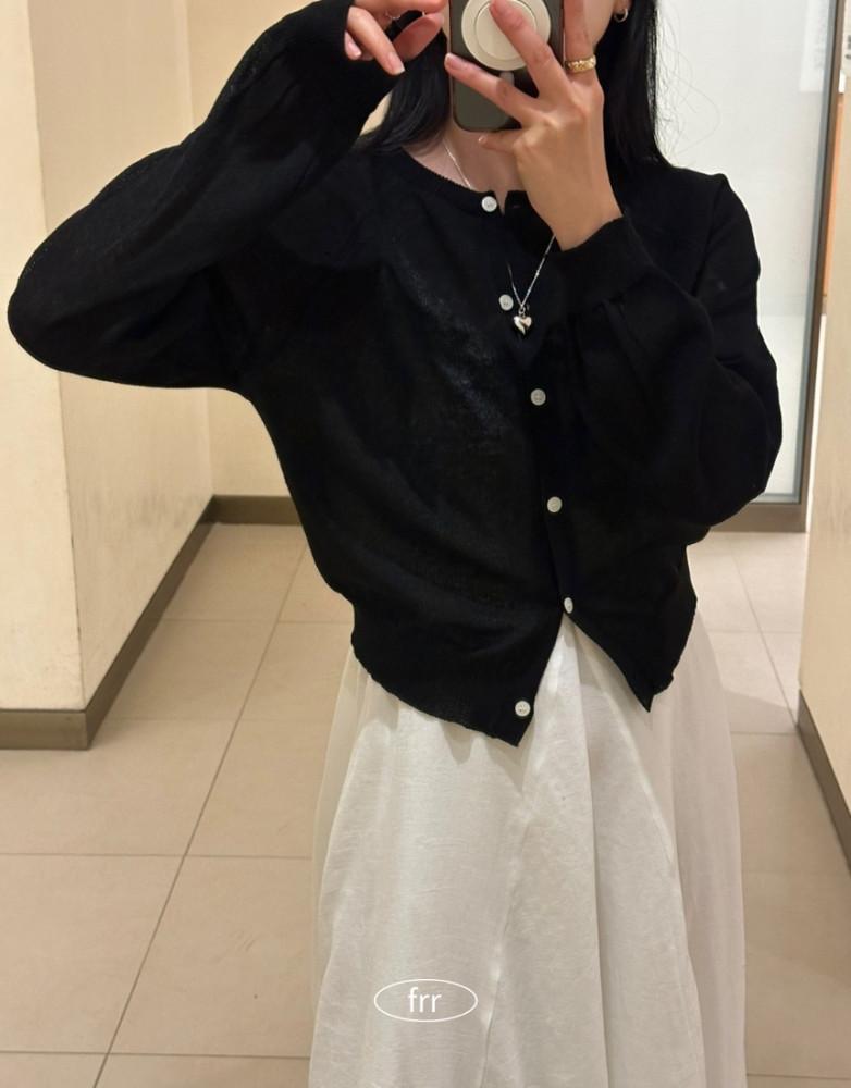 여름 린넨 루즈핏 라운드넥 가디건