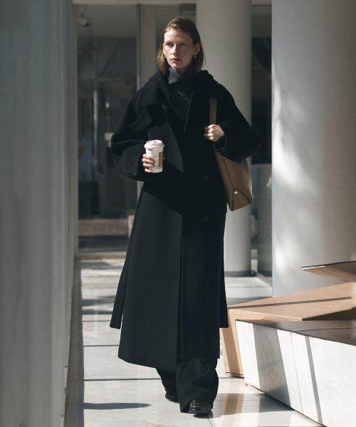 SIOT4164 언밸런스 벨티드 발마칸 코트_Black