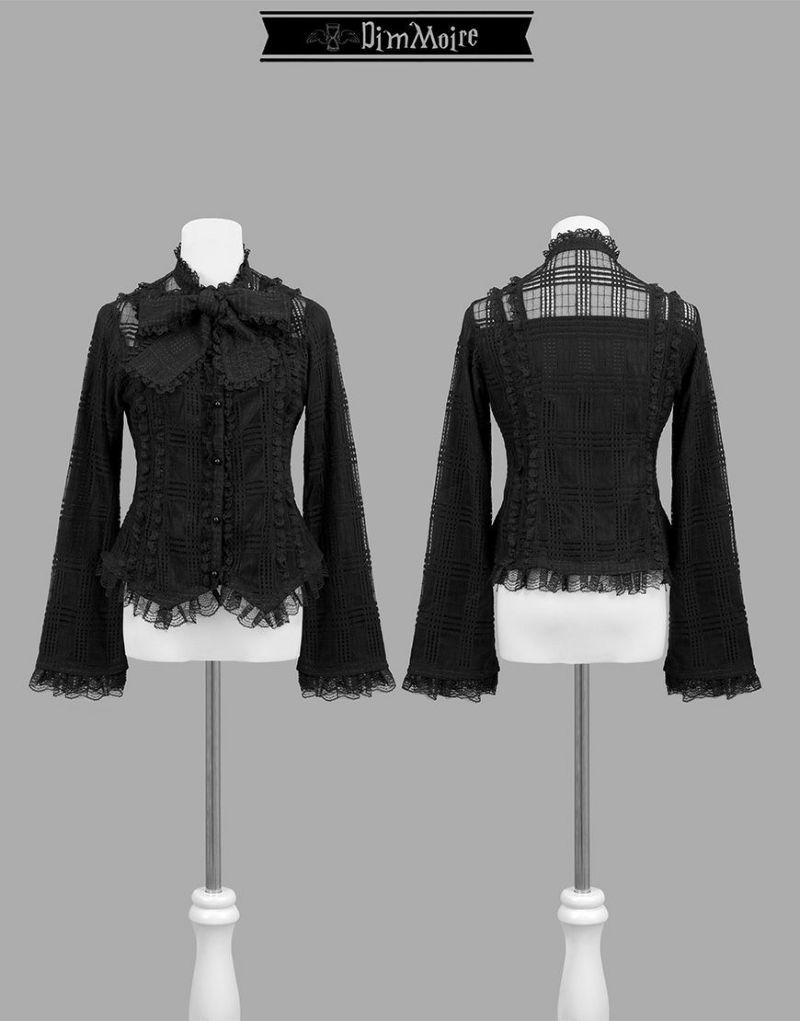DimMoire【ディムモアール】荊棘リボンタイブラウス/Black