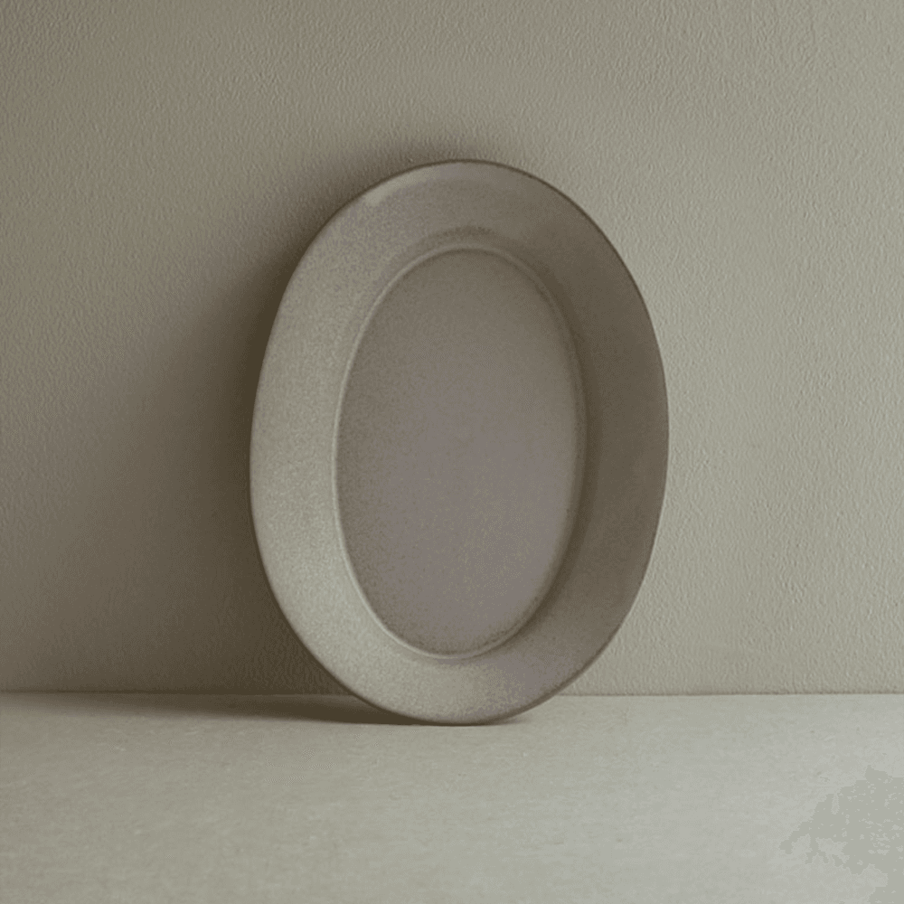 날개 오벌 플레이트 (M)｜Stone Beige
