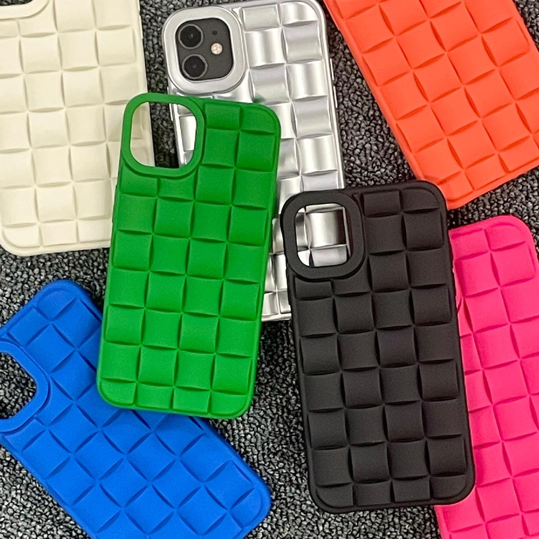 입체우븐패턴 아이폰케이스 블랙 실버 그린 오렌지 핑크 베이지 블루 [SE XR XS 11 12 13 14 MAX PRO 미니 프로 맥스 MINI PLUS 플러스 7.8 7+ 8+]