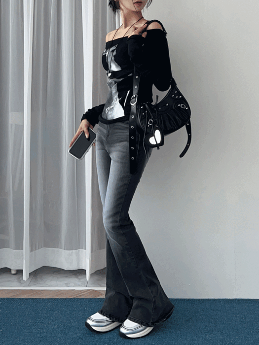 [핏보장👍🏻/몸매보정] 블베, 롱 워싱 데님 부츠컷 데님 팬츠