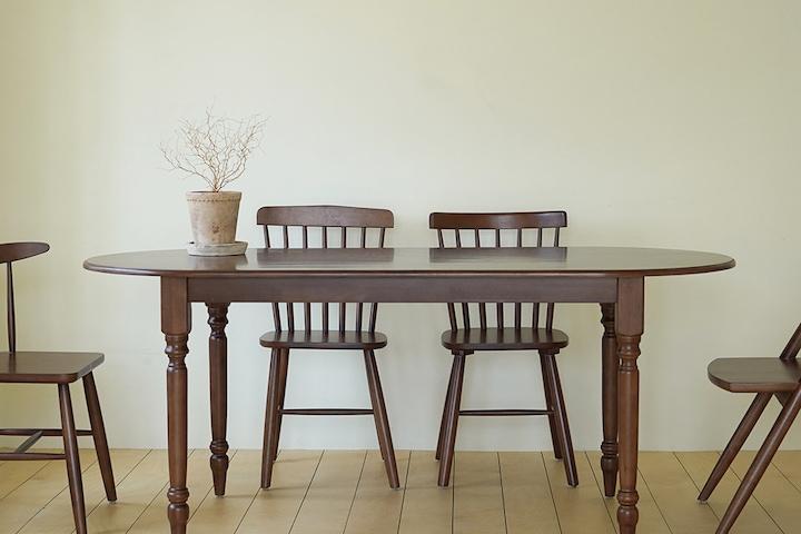 코콜라 월넛 원목 카페 타원형 엔틱 식탁 테이블 1800