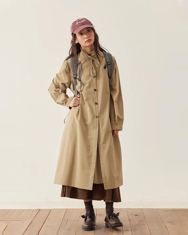 OCTOPUSME 하이넥 싱글 트렌치 코트 (2 컬러)