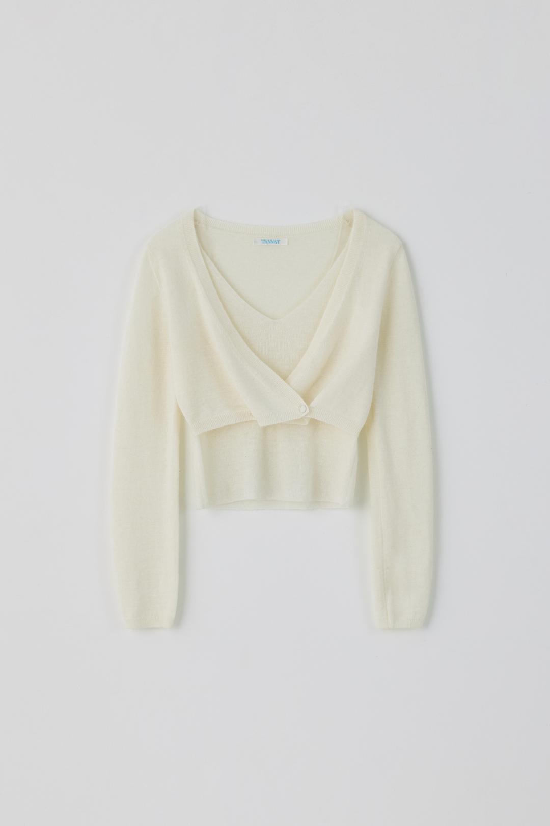 T/T Lisse sleeve set up cardigan (ivory)