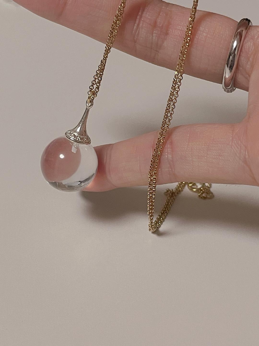Quartz Crystal ball Necklace