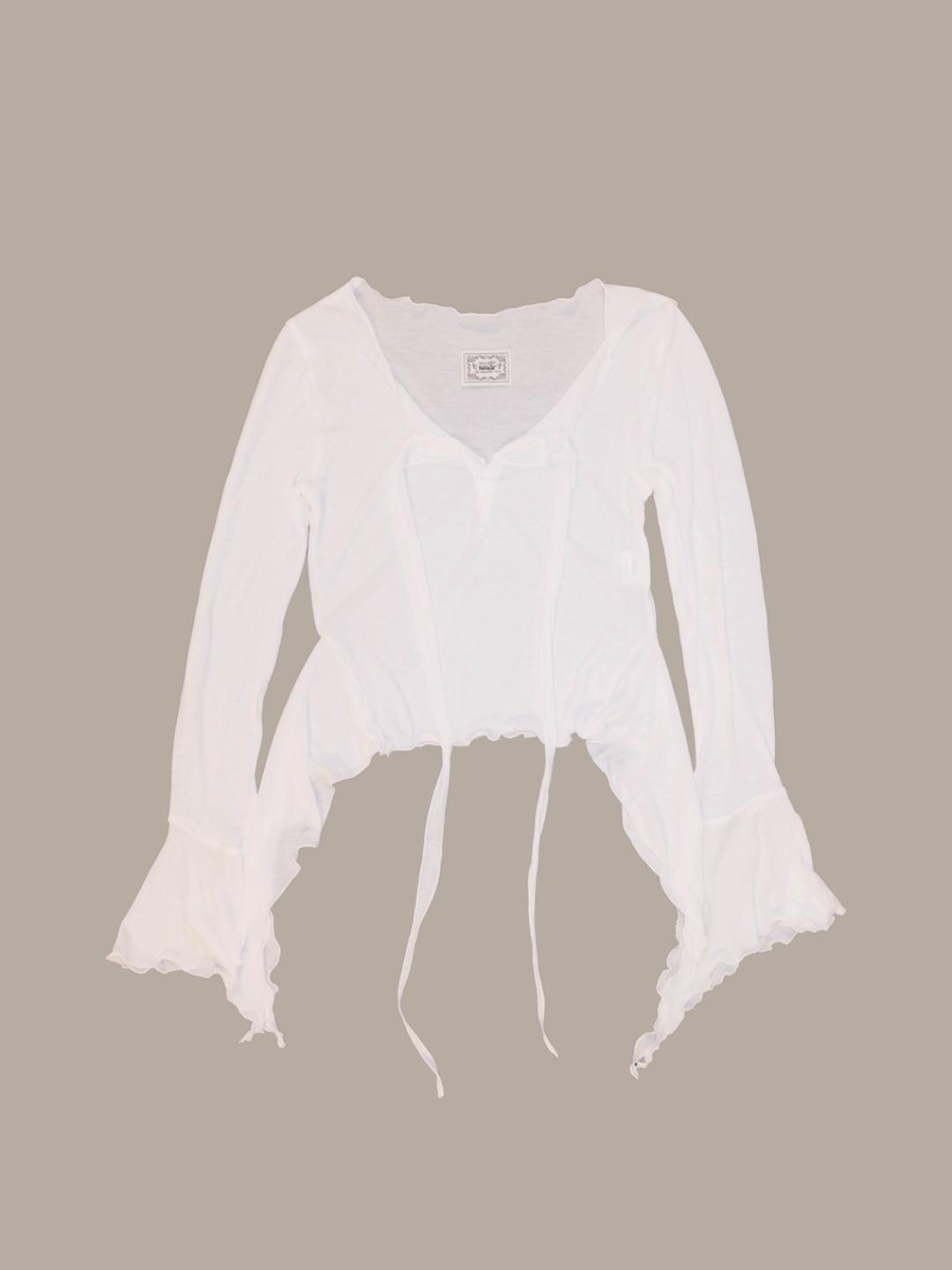 Nyra Sheer Top (White)