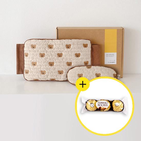 [발렌타인데이] 현미온미 아기곰 선물세트(눈+허리 배 찜질팩 핫팩 벨트형+카드+쇼핑백)