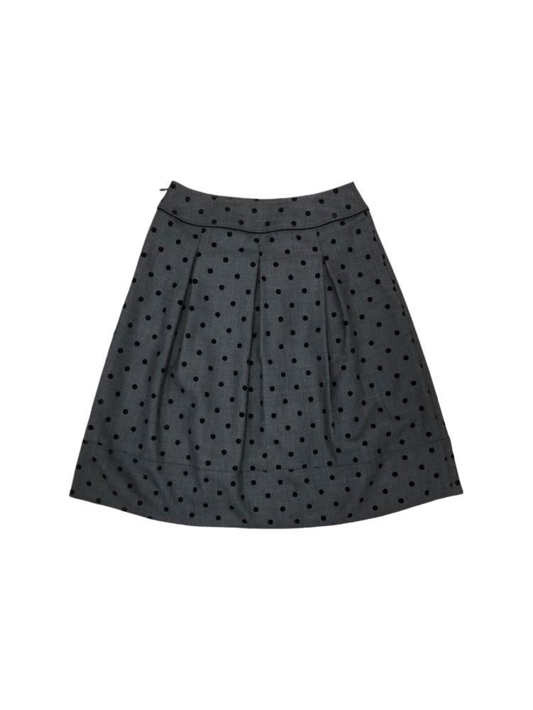 [중고] 도트 플레어 미디스커트