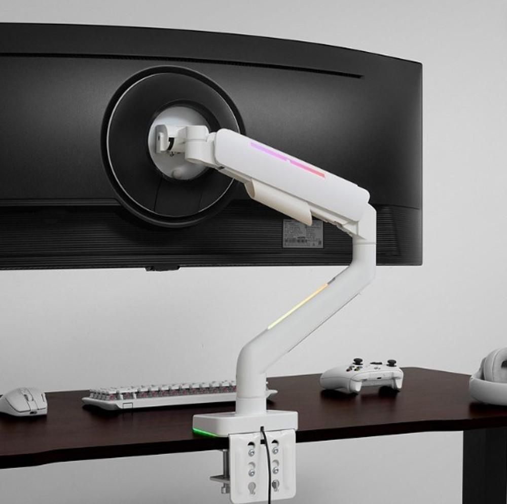 엔산마운트 NH-15 고중량 RGB 게이밍암 오디세이G9 싱글 듀얼 모니터암 모니터거치대 화이트 블랙