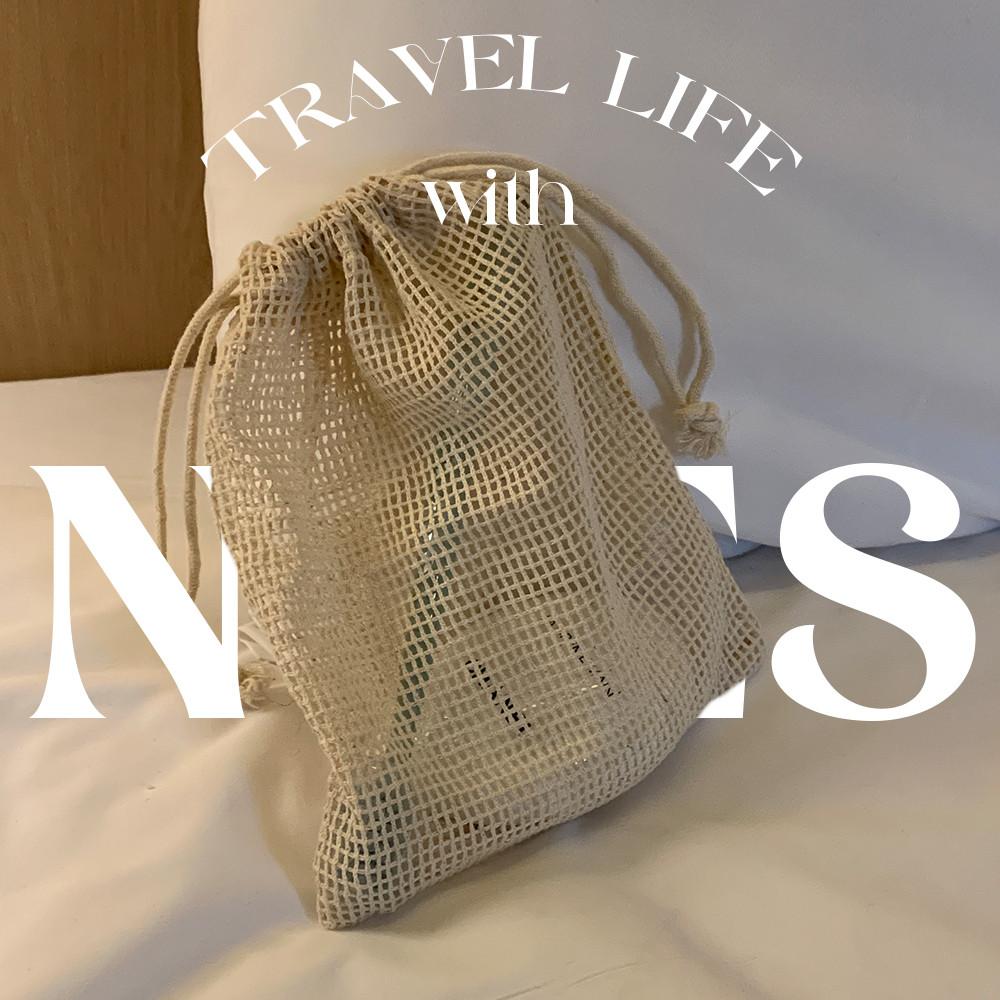 [NVES] 1+1 원플러스원 다용도 파우치 메쉬 망사 파우치 백인백 여행 소지품 화장품