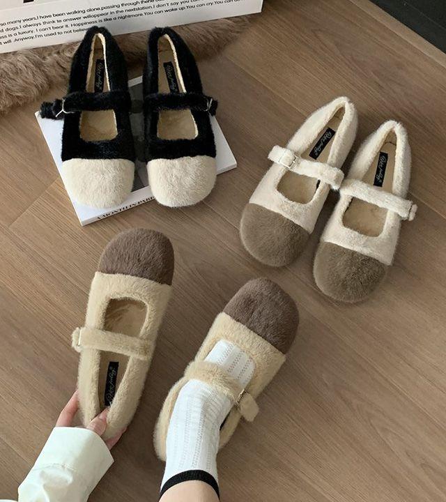 [당일발송] 발편한 메리제인 겨울 털신 모카신 털로퍼 하몽