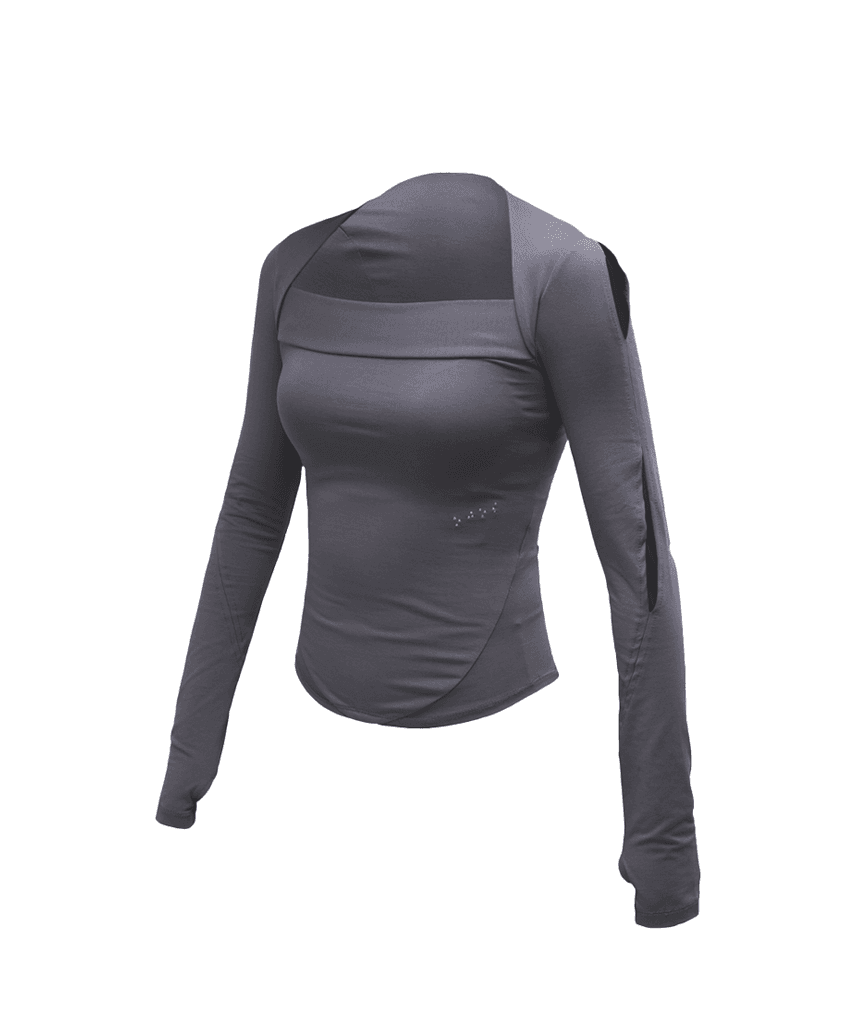 (10/13 Restock, 순차배송) Shoulder Wrap Long Sleeve / Charcoal