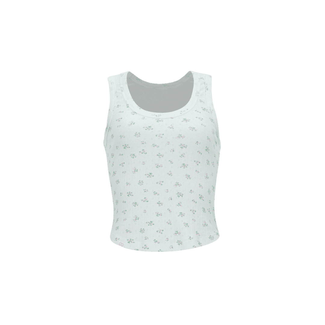 flower tank top white