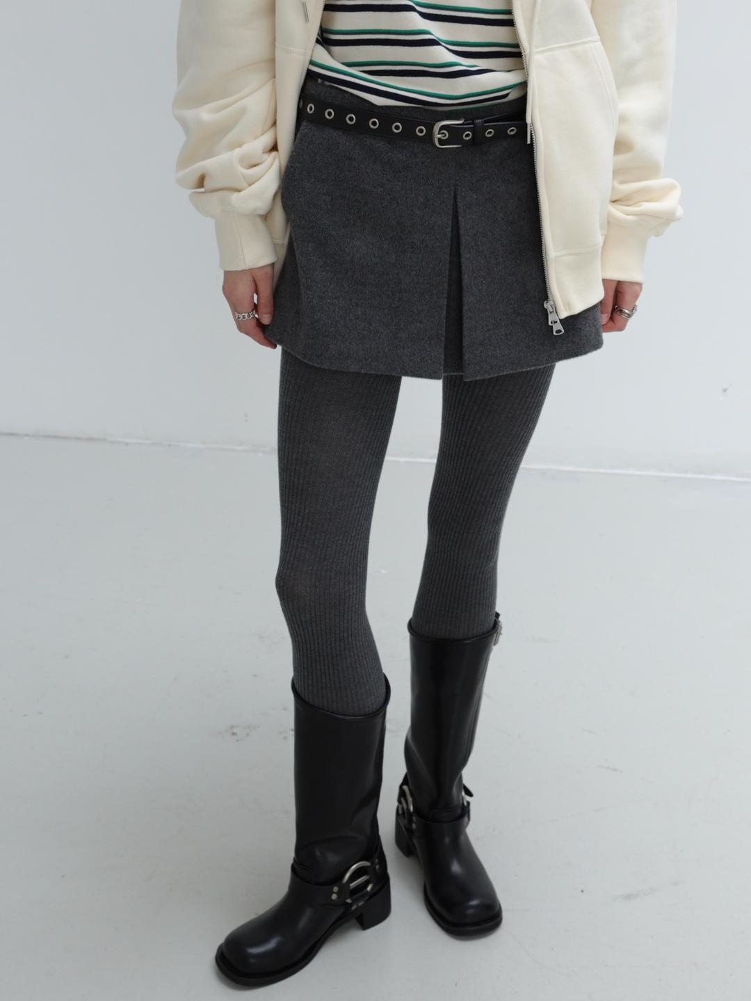 RIBBED CASHMERE BLEND TIGHTS