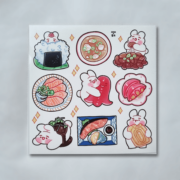 일본 가정식 두부 인스 인쇄소 스티커 다꾸