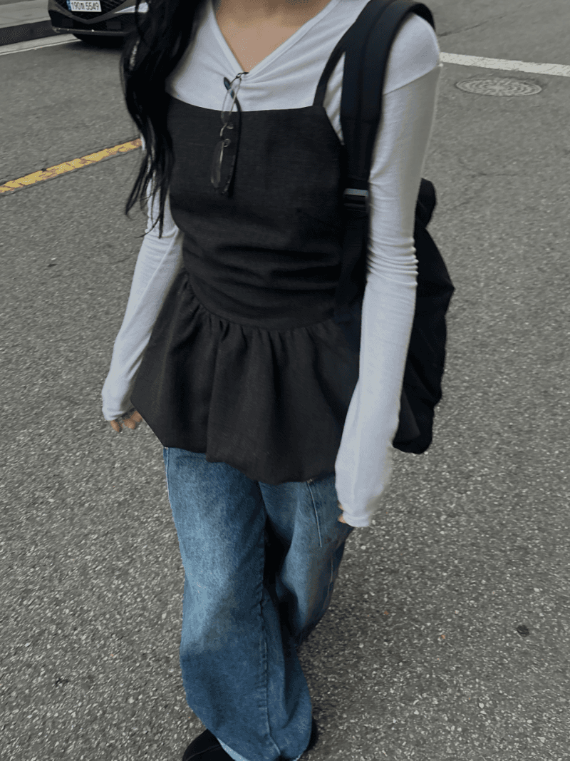 Ballon Woolen Button Bustier